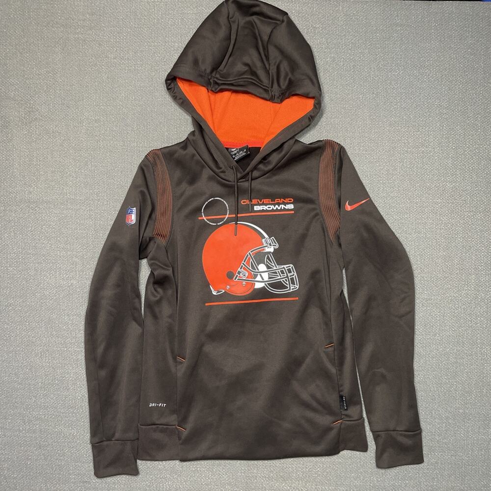 Nike NFL Cleveland Browns Hoodie Dri Fit On Field Apparrel XS